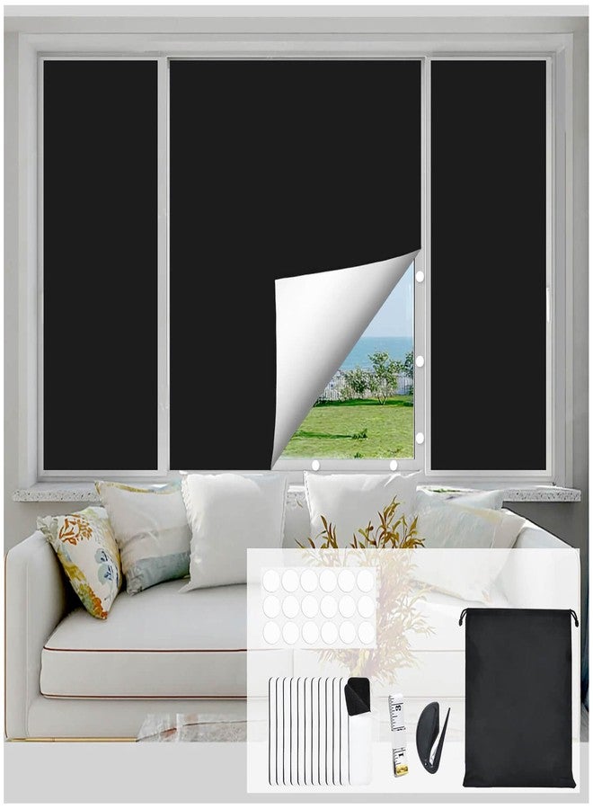 DGDUBRB Blackout Curtains for Window Cover, Portable Blackout Curtains Shades for Bedroom, Room Darkening Shades, Black Out Window Cover Film No Drill DIY Cuttable, for Skylight Shade, Media Room, 79x57 Inch - Image 1